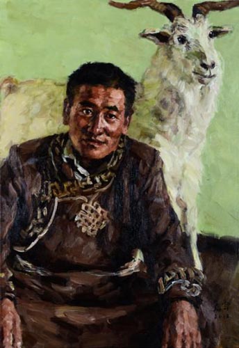杨飞云 布仁巴雅尔 布面油画