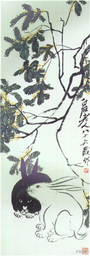 桂花双兔