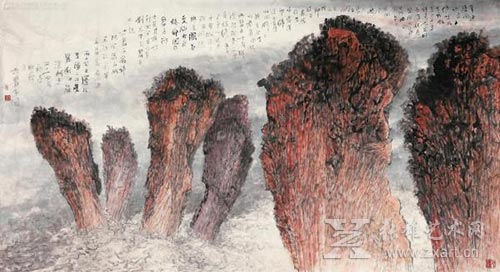 何海溪  《六君子图》