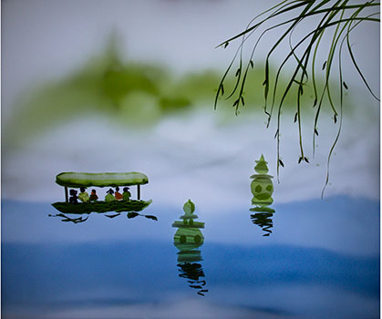 吃货也不忍：蔬菜拼出的西湖美景