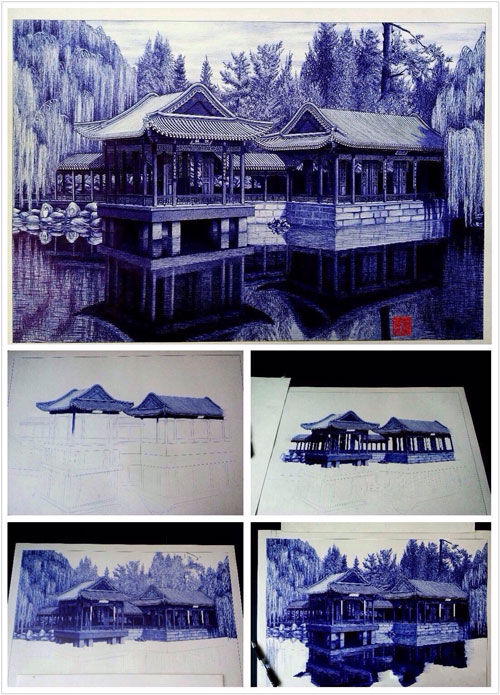山东90后小伙用圆珠笔画的，你信吗？