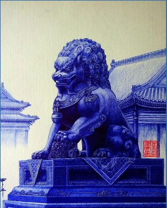 山东90后小伙用圆珠笔画的，你信吗？