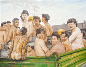 刘小东的油画《违章》