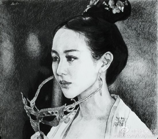 网友手绘武媚娘传奇钢笔画 张张惟妙惟肖