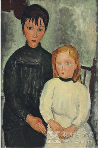 阿美迪欧·莫蒂里安尼 《两个女孩》（Les deux filles）