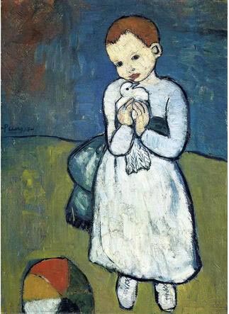 毕加索，《抱鸽子的孩子》（Child with a Dove）