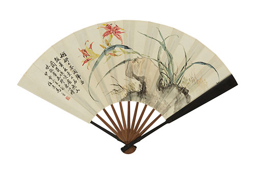 马晋(1900-1970) 萱草、隶书节临《唐公房碑》