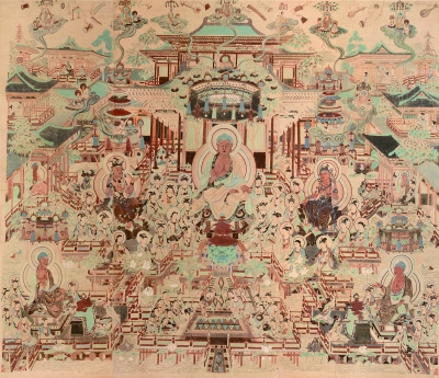  观无量寿经变 盛唐172窟（国画） 272×300.5厘米 1946年临摹 常沙娜