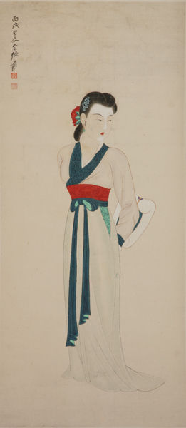张大千 持扇仕女 四川博物院藏