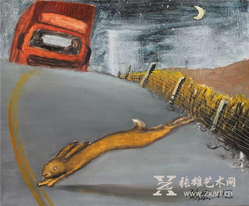 孔龙震作品《穿过马路的兔子》