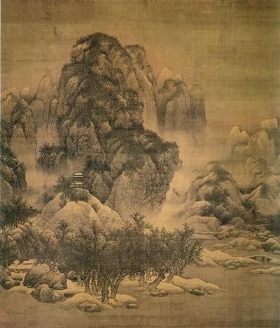   宋代范宽《雪景寒林图》，原为天津张叔诚所藏，现存天津市博物馆。