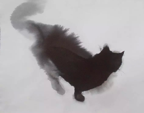 塞尔维亚艺术家水彩超萌水墨猫