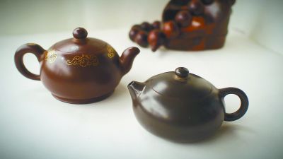 高鹏飞收藏的扁西施壶，刘建飞制