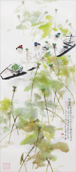   采莲图  王明明
