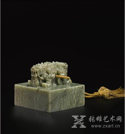 清乾隆 御製青玉交龙钮《大观堂宝》玺