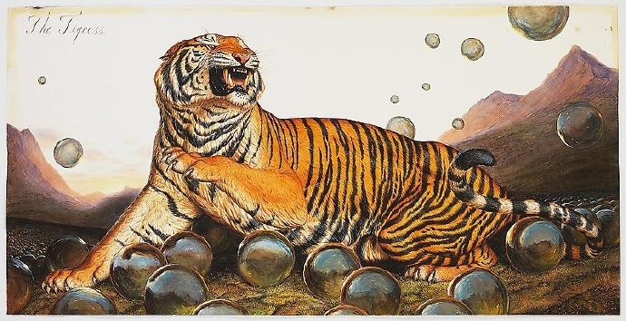   图注：Walton Ford水彩画《虎》2013