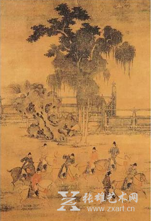 赵喦(五代·后梁)八达游春图轴