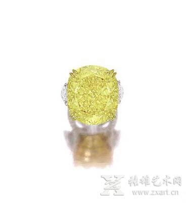 77.77卡拉VS2净度鲜彩黄钻配钻石戒指