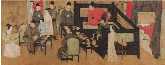   顾闳中（五代南唐画家） 韩熙载夜宴图 绢本 28.7×335cm 传世名画