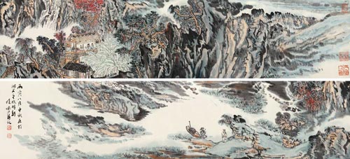陆俨少《秋山雅集图》  成交价：437万元