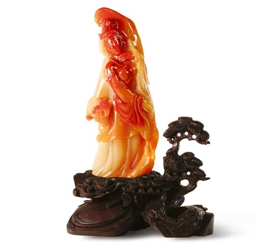 图录号：12659-仙都丹玉梅花侍女摆件