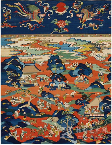 明末 缂丝百子图挂幅