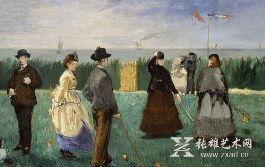   爱德华•马奈，《槌球聚会》，1871年，布面油画。