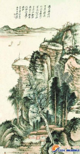 张大千 《拟石溪溪山留客图》