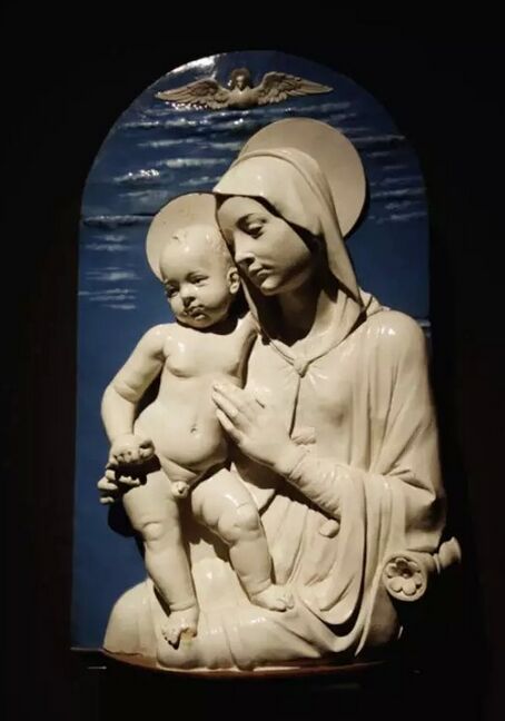 《圣母圣子》,釉彩雕塑,della robbia