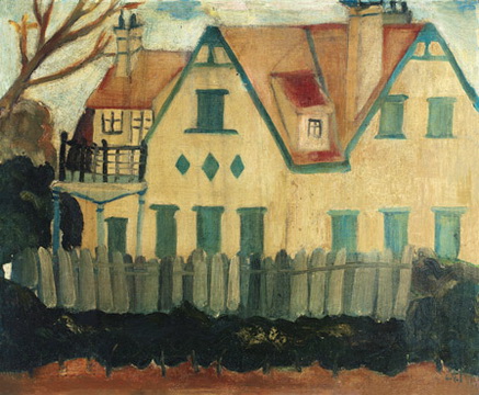 关紫兰 《洋房》 布面 油画 37.8×45.6cm