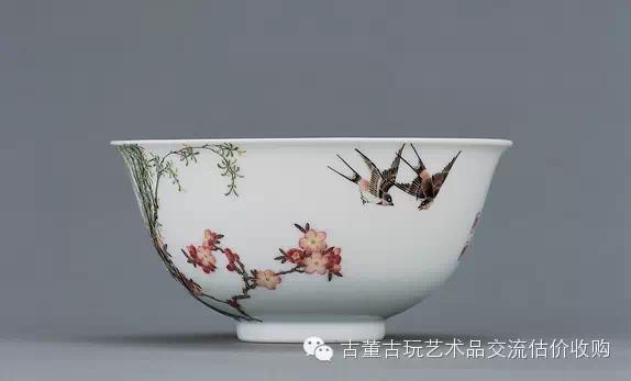 清乾隆御制珐琅彩杏林春燕图碗