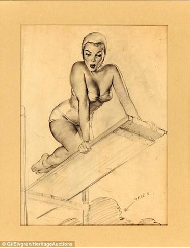海报女郎作品铅笔画