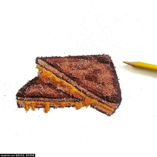 拼凑铅笔屑变艺术作品