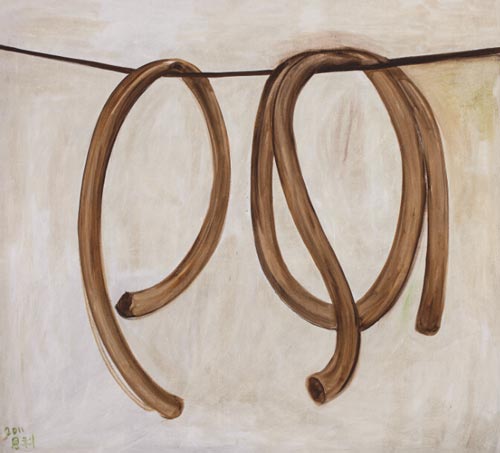 张恩利 二根皮管 2011年 布面油画 200×220cm