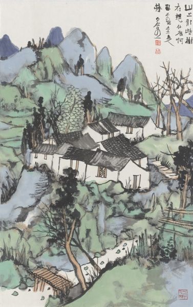 林容生 山上 纸本水墨设色 68cm×45cm 2014年