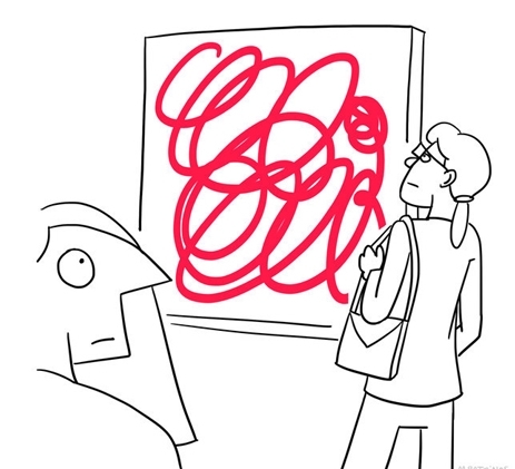   慢慢靠近画作