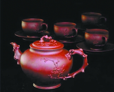    顾景舟制九头咏梅茶具  