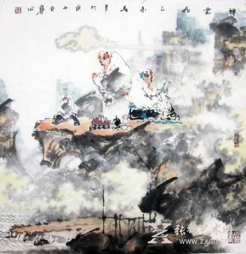 王巨亭作品 祥云图 68*68cm