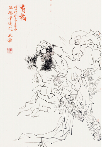  有福_大禅法师_2014年作_设色纸本_88×61cm
