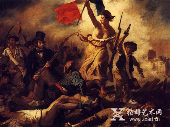 自由引导人民，作者欧仁·德拉克罗瓦，创作于1830年，藏于卢浮宫
