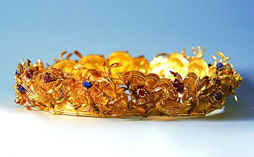 明 花鸟金发冠