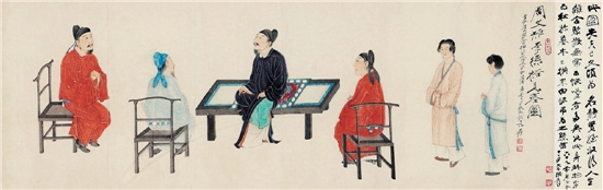   张大千 李德裕见客图 镜心 3×95cm 1947年