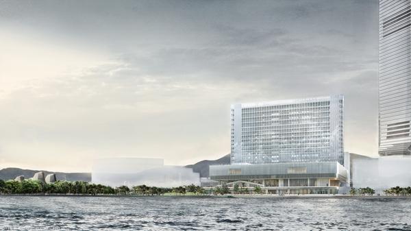 位于香港西九海滨的M+艺术中心 图片由Herzog&de Meuron及香港西九文化区管理局提供