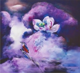   一抹薄媚（油画）  黄月