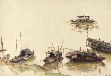   泊（水彩）  李玉双
