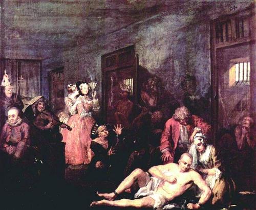   《疯人院中的浪子》，威廉·霍加斯（1733年）