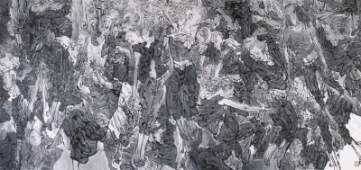    梵呗绵长（国画） 180×96厘米×4 2014年 张江舟 