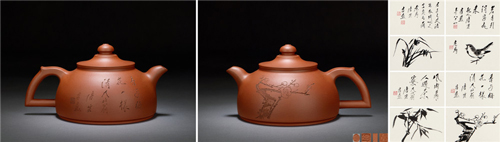 吕尧臣制紫砂天竺壶壶高：10cm