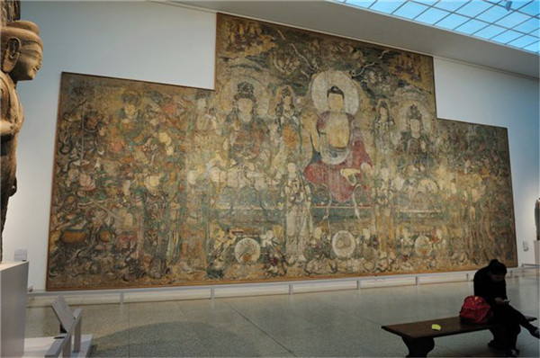 绘制于元代的敦煌莫高窟壁画《药师经变》，现藏于美国大都会艺术博物馆（The Metropolitan Museum of Art）