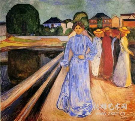  爱德华·蒙克《Women on the Bridge》,1902.